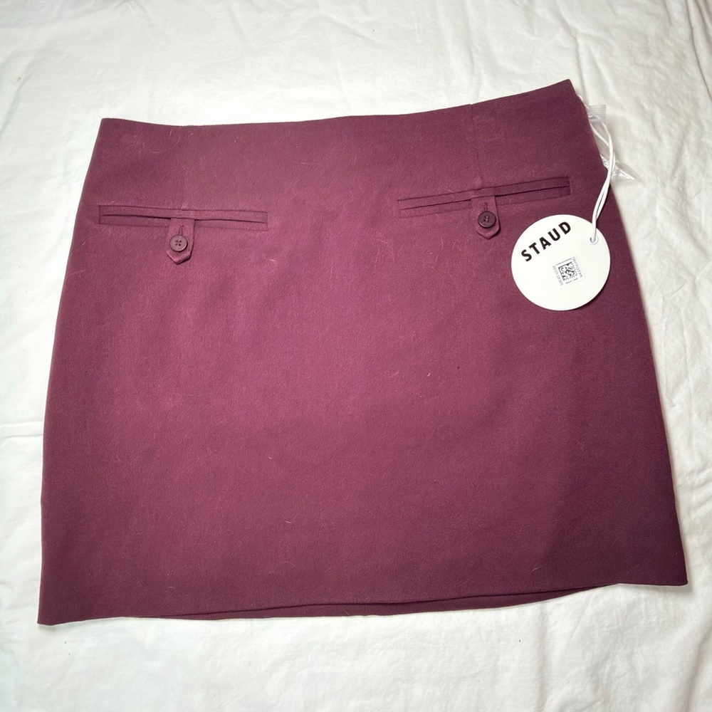 STAUD Rich Plum Mini Skirt